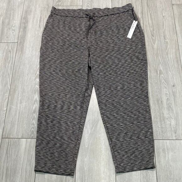 Nicole Miller Pull On Pants Gray Space Dye Lounge Sweats Drawstring Size 3X New - Picture 11 of 11